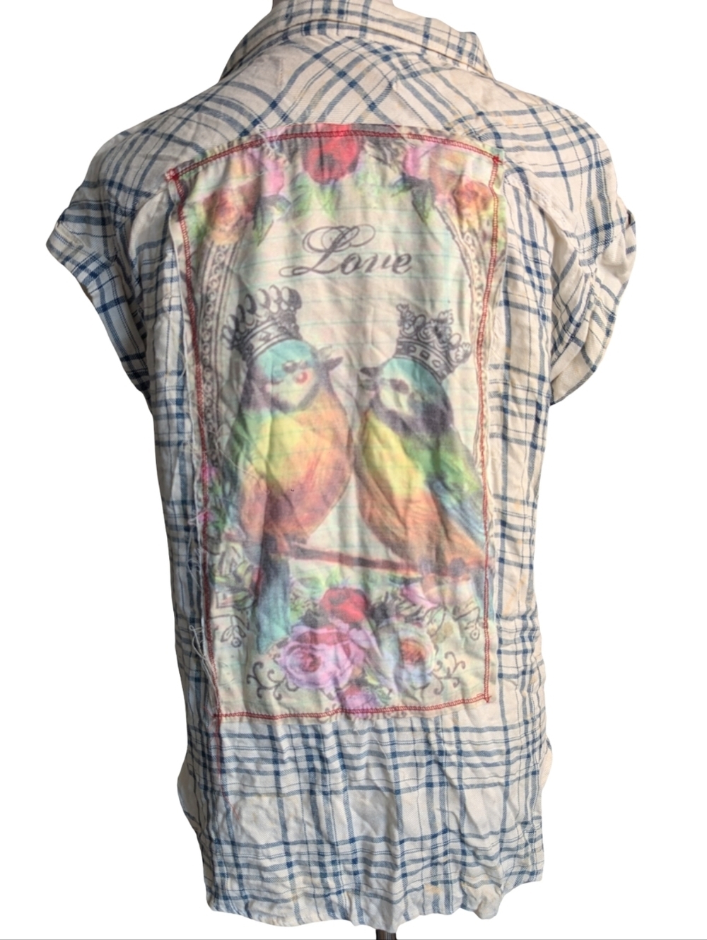 The Nu Vintage Distressed button-down blouse in size Large, NWT - Picture 3 of 10